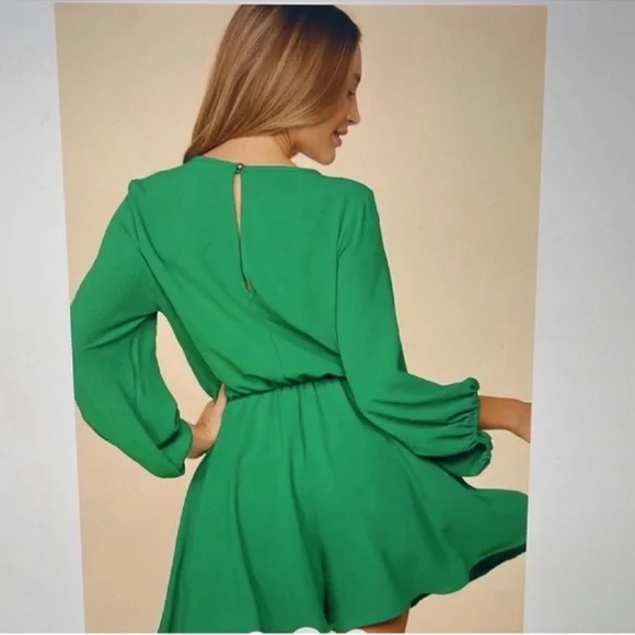 Haptics Green Long Sleeve Romper Keyhole Plus Size 1X - Picture 3 of 4